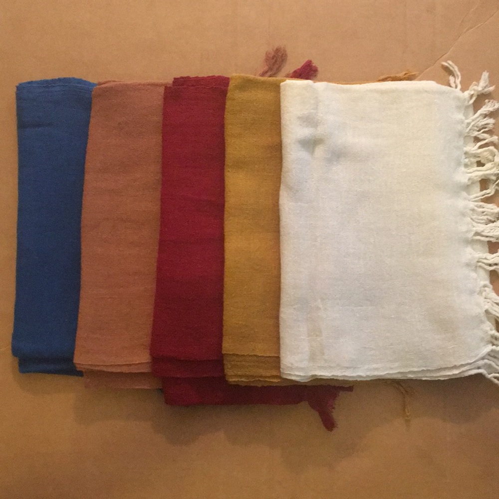 Linen cotton gauzy scarves bundle of 5